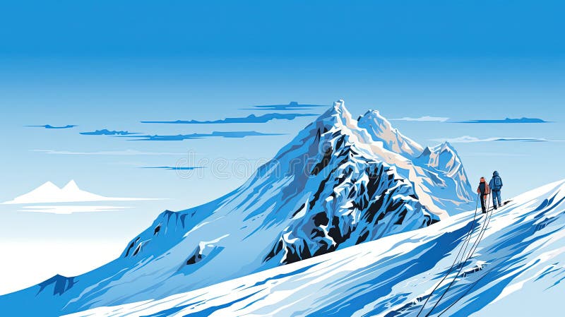 Przygoda na szczycie majestatycznym ilustracja wektor