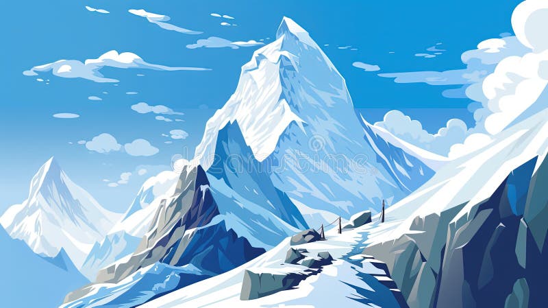 Przygoda na szczycie majestatycznym ilustracja wektor