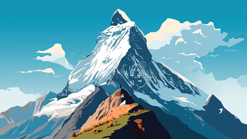 Przygoda na szczycie majestatycznym ilustracja wektor