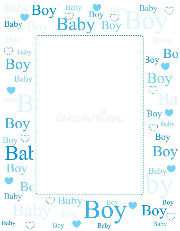 Cute blue frame / border with baby boy text and heart. Cute blue frame / border with baby boy text and heart