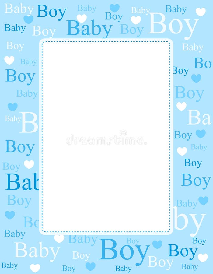 Cute blue frame / border with baby boy text and heart. Cute blue frame / border with baby boy text and heart
