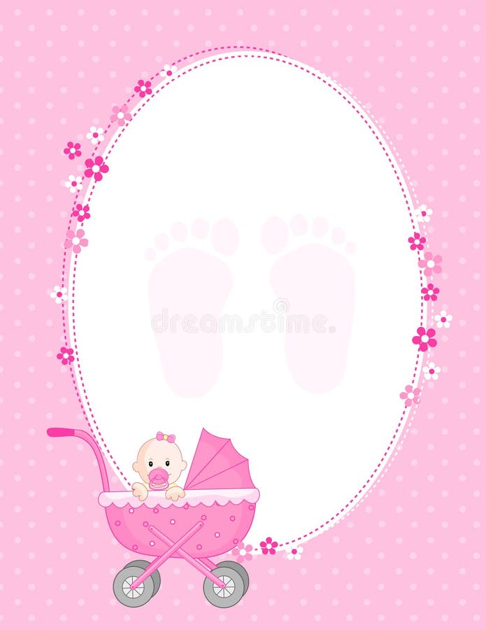 Baby girl arrival card /party invitation. Baby girl arrival card /party invitation