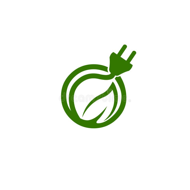 Przyjazne dla środowiska logo zielonej energii ilustracja wektora ikony ilustracji