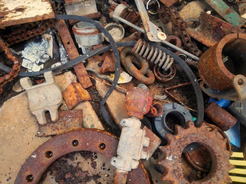 Przyschnięte metal części, żelazo obrazy stock Przyschnięte metal części, żelazo obrazy stock