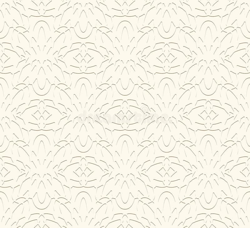 Prägeartige Papierbeschaffenheit der Jahrgang beige nahtlose Muster stock abbildung