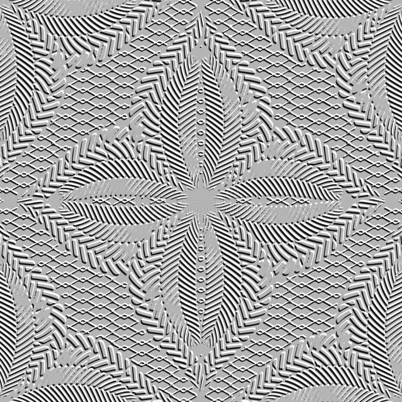 Präglat 3d, sömlöst mönster utan flagga. bakgrund för vektorrelief, plats. texturerad upphöjd stödrasterbakgrund. ytgrungreduktion vektor illustrationer