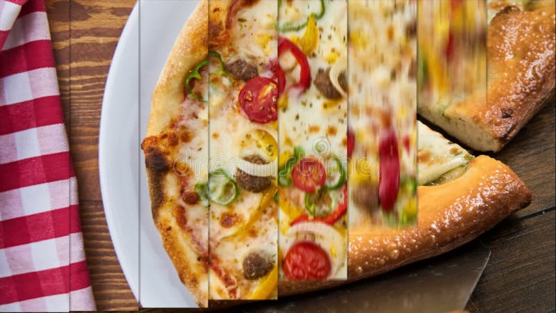 Présentation dynamique moderne de la présentation à l'écran de pizza