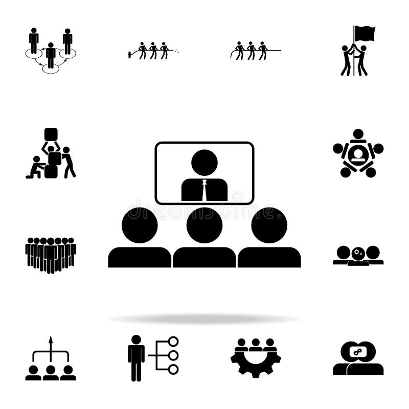 présentation en ligne à l'icône de collègues Ensemble universel d'icônes de travail d'équipe pour le Web et le mobile illustration stock présentation en ligne à l'icône de collègues Ensemble universel d'icônes de travail d'équipe pour le Web et le mobile illustration stock