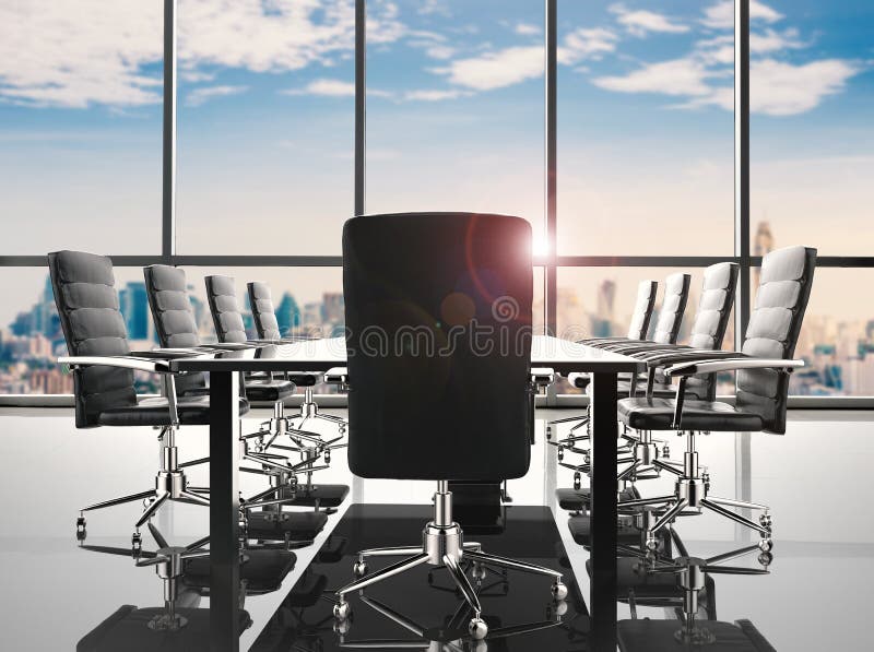 Présidences de table et de bureau de conférence illustration stock Présidences de table et de bureau de conférence illustration stock