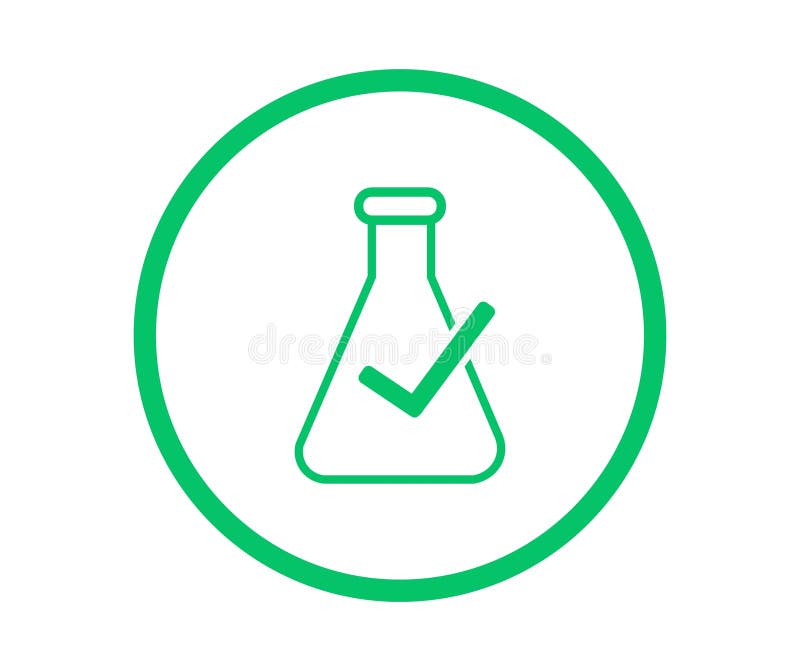 Prüfzeichen für grünes Labor stock abbildung