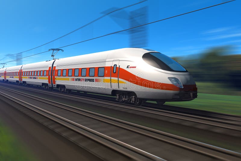 Modern high speed train with motion blur effect. Modern high speed train with motion blur effect