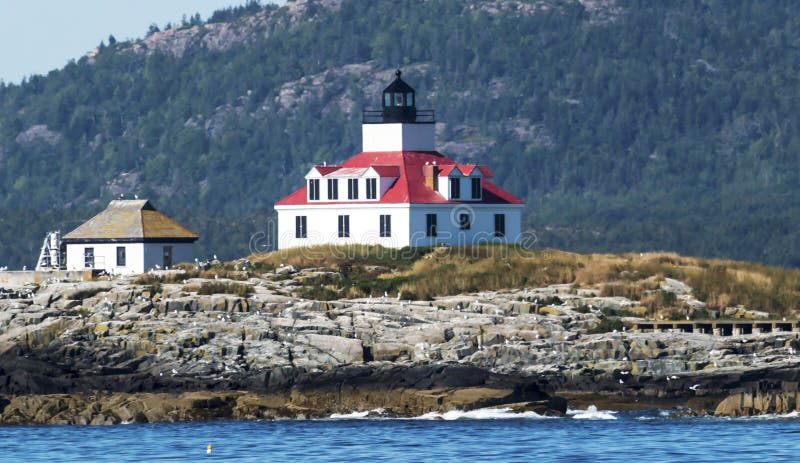 prętowa jajeczna schronienia latarni morskiej Maine skała