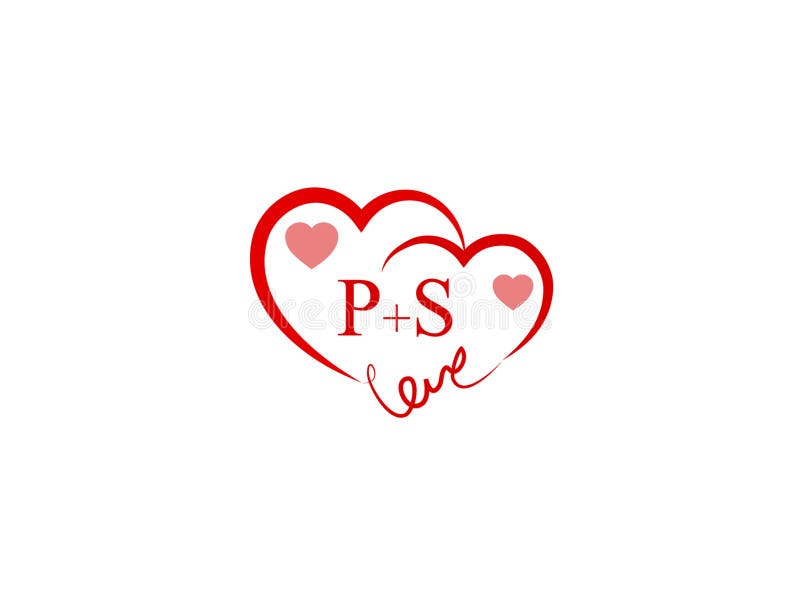 wallpapers Ps Name Logo Png ps initial heart shape red colored logo