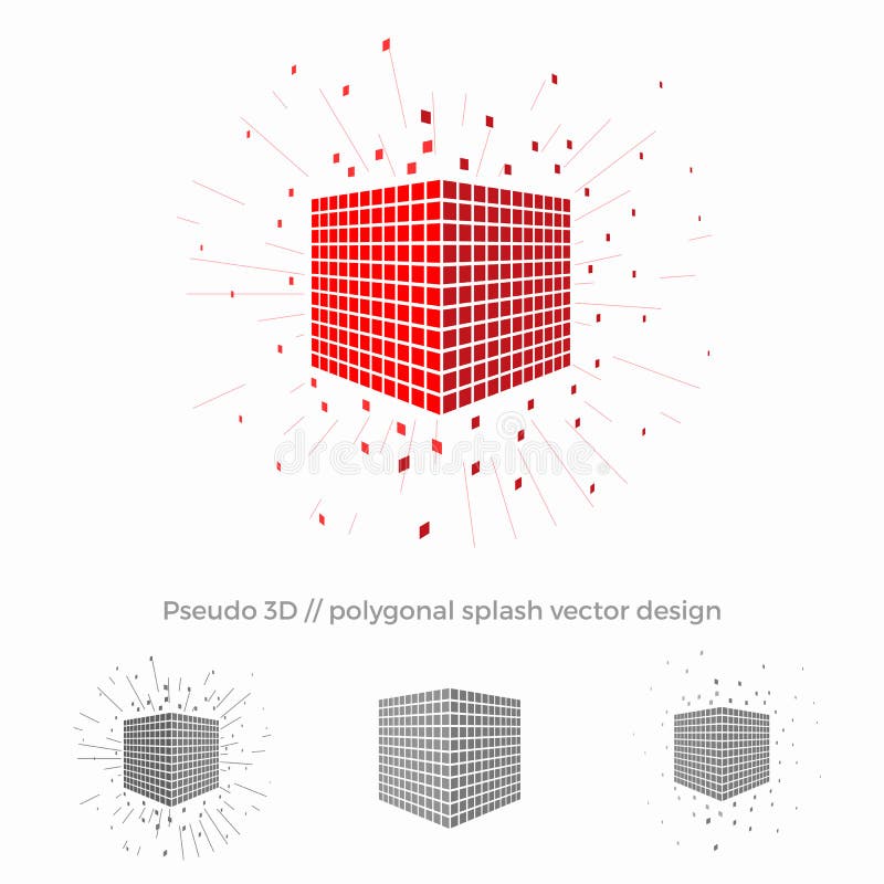 Pseudo ejemplo del cubo del vector 3d con el cerco del chapoteo stock de ilustración Pseudo ejemplo del cubo del vector 3d con el cerco del chapoteo stock de ilustración