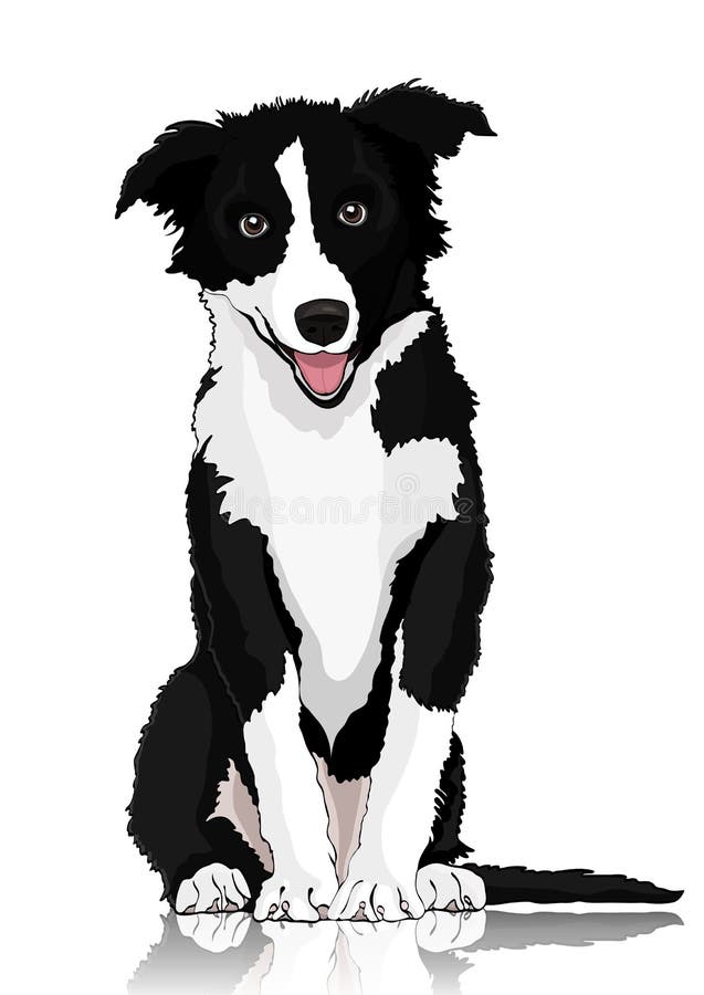 Rysować Pies W Czarny I Biały Ilustracji Ilustracja