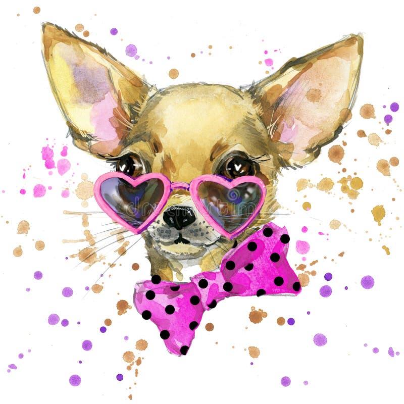 Psie mody koszulki grafika Psia ilustracja z pluśnięcia akwarela textured tłem niezwykły ilustracyjny akwarela szczeniak