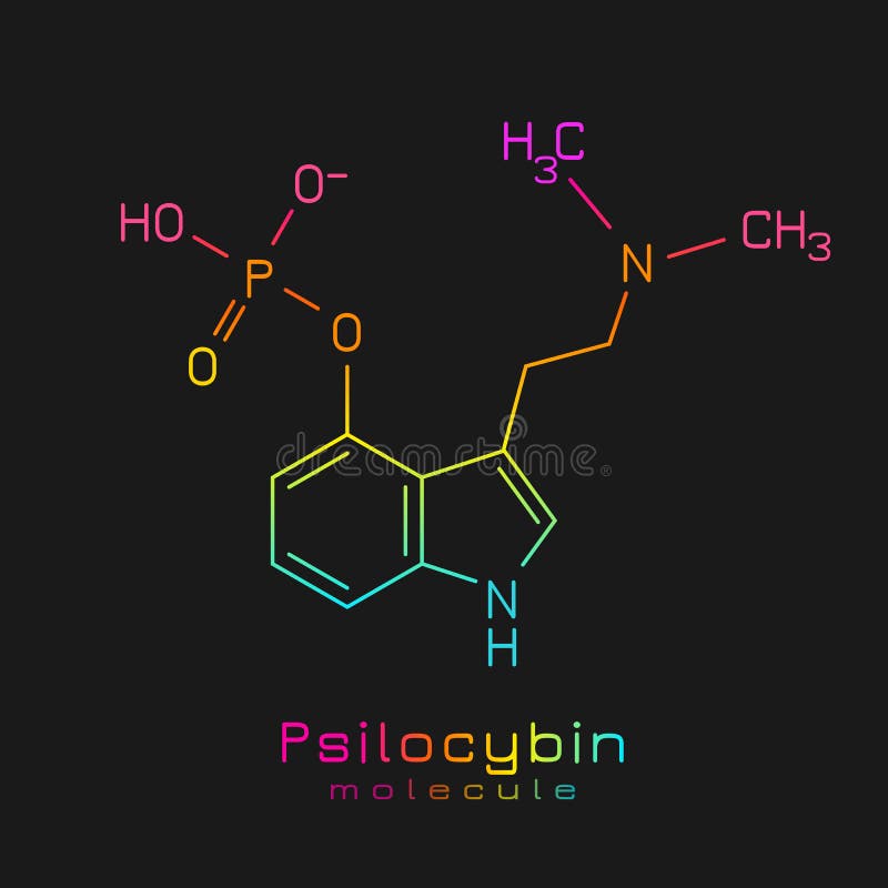 Psilocybin Molecule Formula Stock Vector Illustration of background