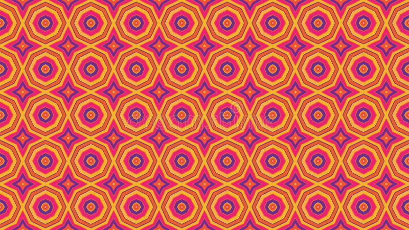 Colorful octagonal geometric psychedelic abstract seamless pattern background royalty free illustration