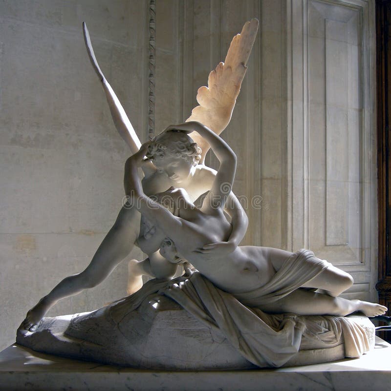 Psyche and Cupid (Eros) in the Louvre, Paris; this statue shows Cupid bringing Psyche back to life after she was killed in a jealous rage by his mother, Venus (Aphrodite). Psyche and Cupid (Eros) in the Louvre, Paris; this statue shows Cupid bringing Psyche back to life after she was killed in a jealous rage by his mother, Venus (Aphrodite).