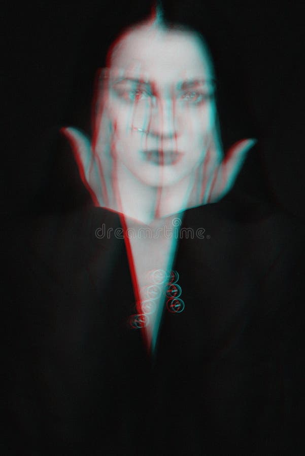 Psychedelic black and white portrait of a girl with a glitch effect royalty free stock images Psychedelic black and white portrait of a girl with a glitch effect royalty free stock images