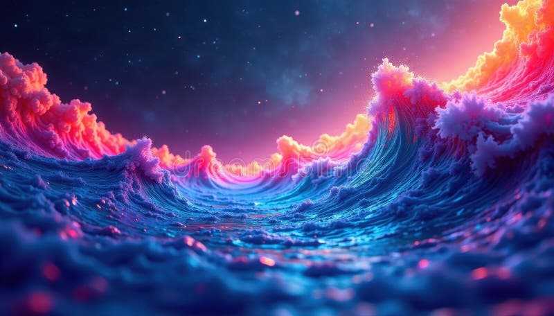 Psychedelic rainbow wave backdrop vivid color flow illusion colorful stock illustration