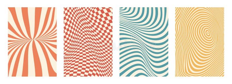 Psychedelic retro groovy pattern swirl backgrounds royalty free illustration