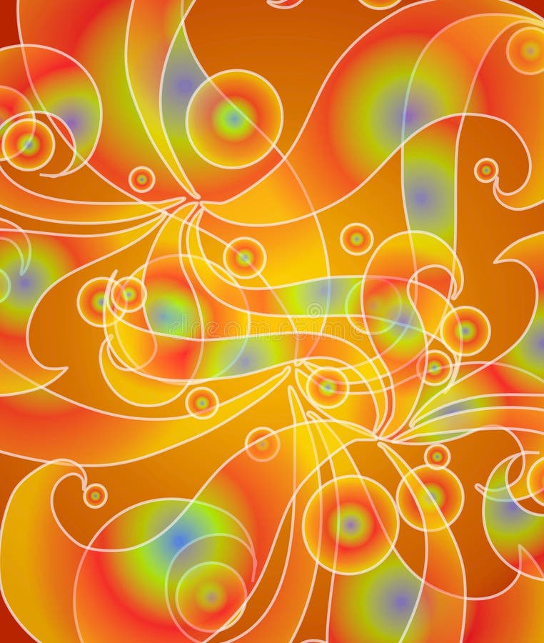 Psychedelic Retro Swirls Red