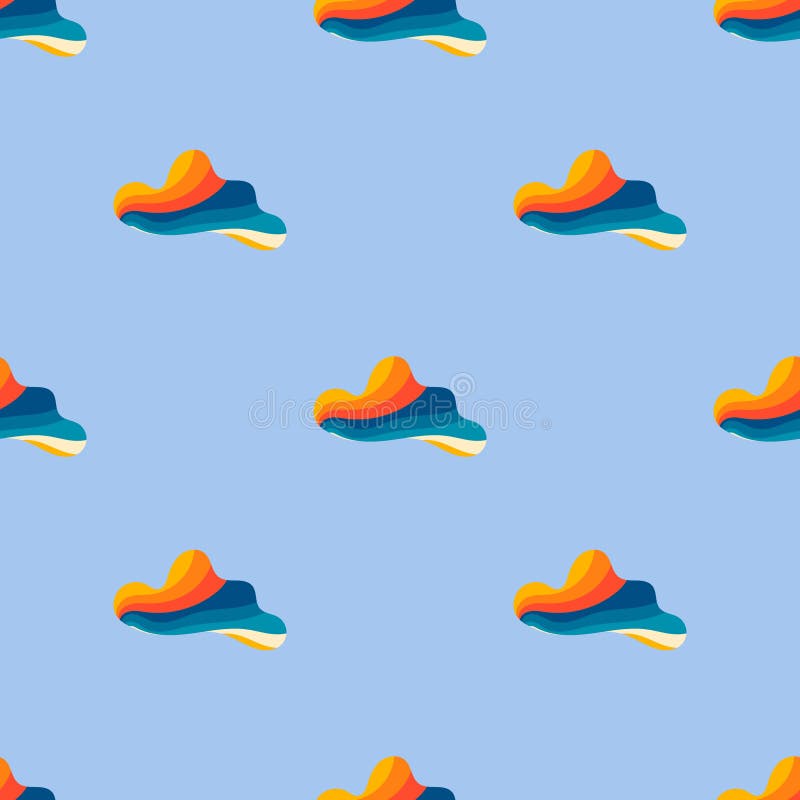 Groovy trippy pattern in retro 70s style, groovy hippie backgrounds, psychedelic, rainbow stock illustration