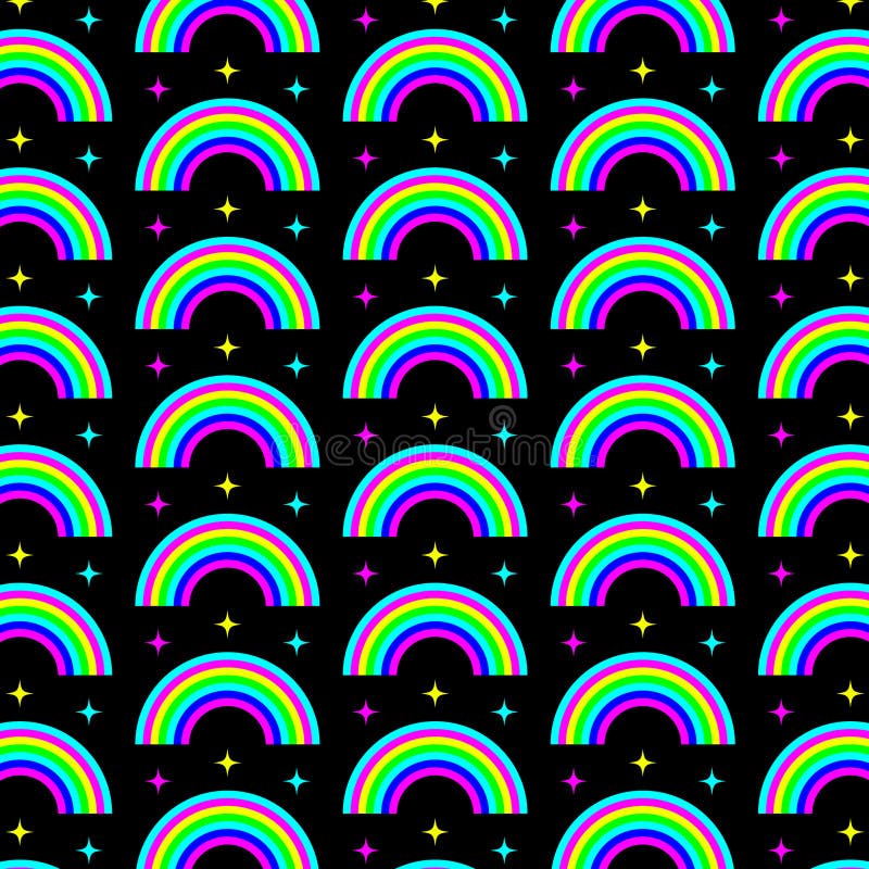 Curcubeu cu model trippy psihedelic din 1970. tipărire cu ulei acid pentru grafică vector illustration