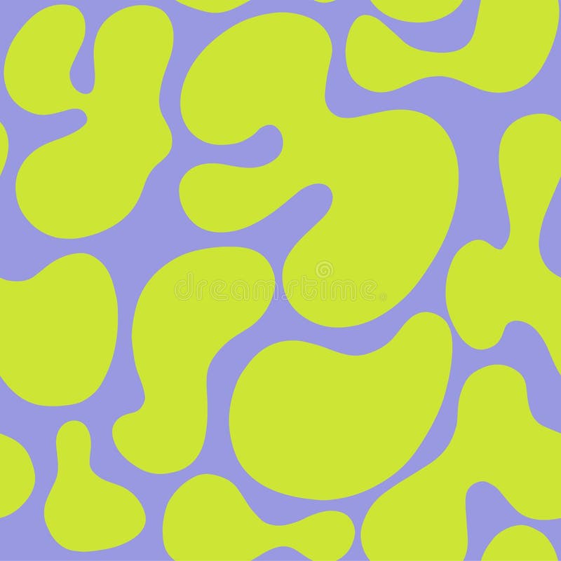Model fără sudură de trippy y2k psihedelic din 1970 cu undă groovică. fundal modern, naiv, retro 70 anii, trendy. minimalist. pepiny minimalistă imprimată cu forme de curbat verde psihedelic pe fundalul levănului.