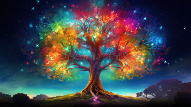 Tree of Life Yggdrasil World Tree Stock Photo - Image of ornate, life ...