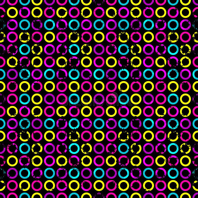 Psychedelic κύκλοι σε ένα μαύρο άνευ ραφής γεωμετρικό υπόβαθρο επίδρασης υποβάθρου grunge ελεύθερη απεικόνιση δικαιώματος Psychedelic κύκλοι σε ένα μαύρο άνευ ραφής γεωμετρικό υπόβαθρο επίδρασης υποβάθρου grunge ελεύθερη απεικόνιση δικαιώματος