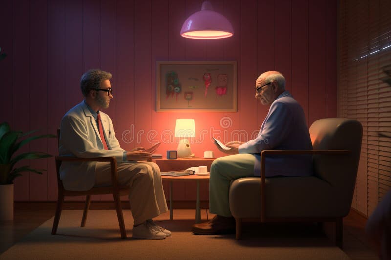 Psychiatrist Guiding a Patient through Coping Stock Illustration Illustration of sitting