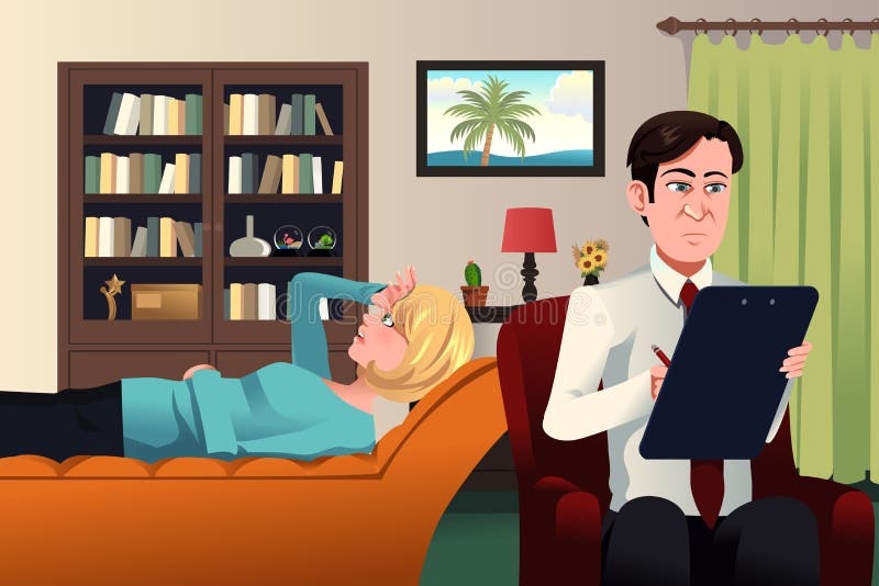 Psychiatrist Working with a Patient Stock Vector Illustration of
