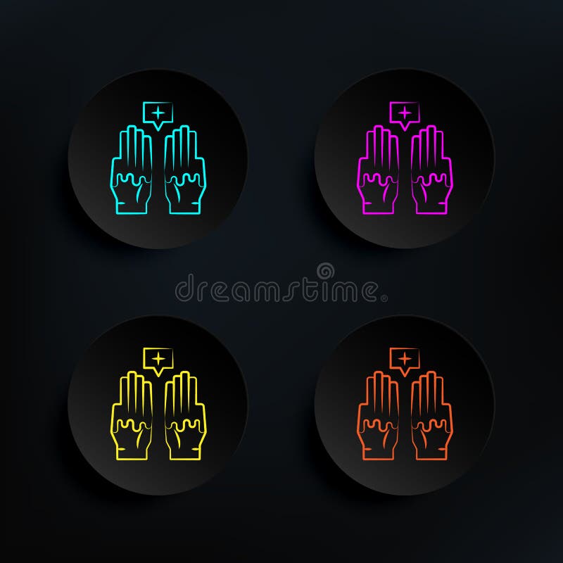 Psychic surgery dark badge color set icon. Simple thin line, outline vector of mad science icons for ui and ux, website or mobile application on dark gradient background