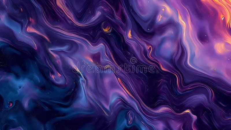 Psychic waves in bold metallic color tones creating a surreal abstract background, swirling patterns of deep purples and electric blues, ethereal energy pulsating, cosmic power, Illustration, digital art