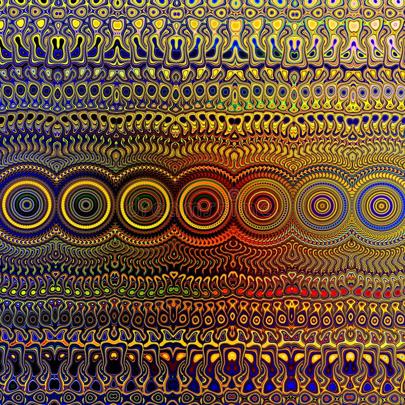 Psychodeliczny Colourful wzór Unikalna Abstrakcjonistyczna grafika Kreatywnie Geometrical tło projekt Fractal sztuki ilustracja s royalty ilustracja