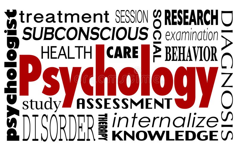 Psychologieword de Therapie Geestelijke Ziekte Disorde van de Collagebehandeling royalty-vrije illustratie Psychologieword de Therapie Geestelijke Ziekte Disorde van de Collagebehandeling royalty-vrije illustratie
