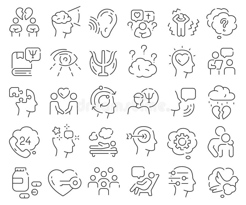 Psychology Line Icons Collection Thin Outline Icons Pack Stock Vector psychology-line-icons-collection-thin-outline-icons-pack-stock-vector