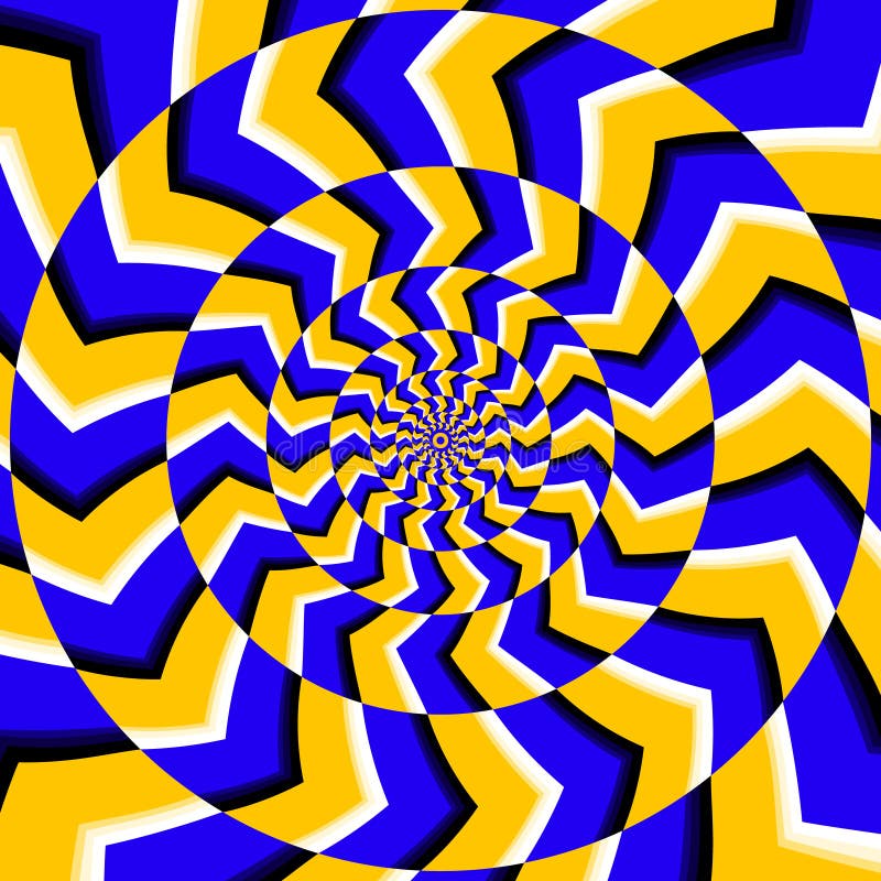 Psykedelisk optisk bakgrund för snurrandeillusionvektor stock illustrationer