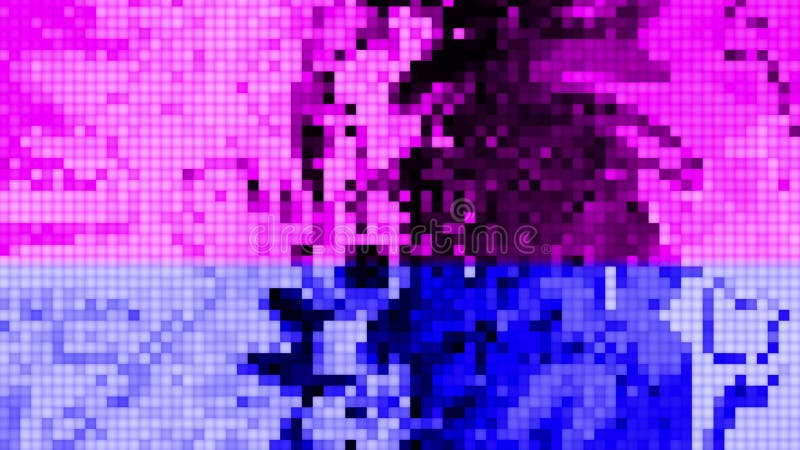 Psykideliska glitch-bruslinjer pixelerade 8-bitars digitala geometriska trendybakgrund i årgång. royaltyfri illustrationer