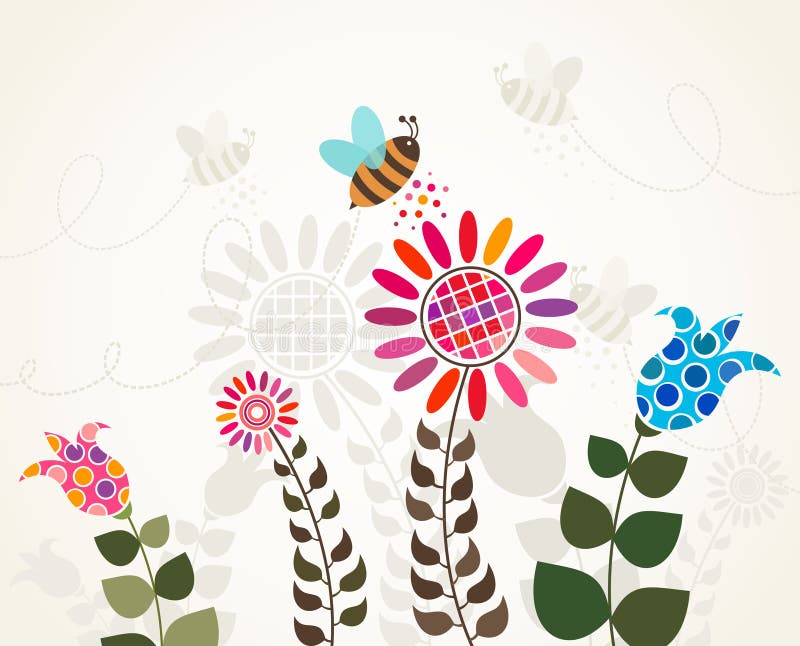 Pszczoła na kwiacie royalty ilustracja Pszczoła na kwiacie royalty ilustracja