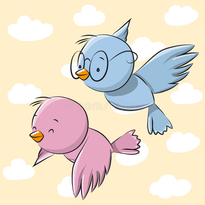 ptaki śliczni dwa ilustracja wektor ptaki śliczni dwa ilustracja wektor