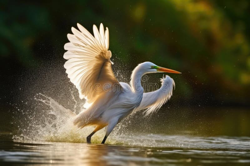 A Bird's Artful Water Takeoff. A Bird's Artful Water Takeoff