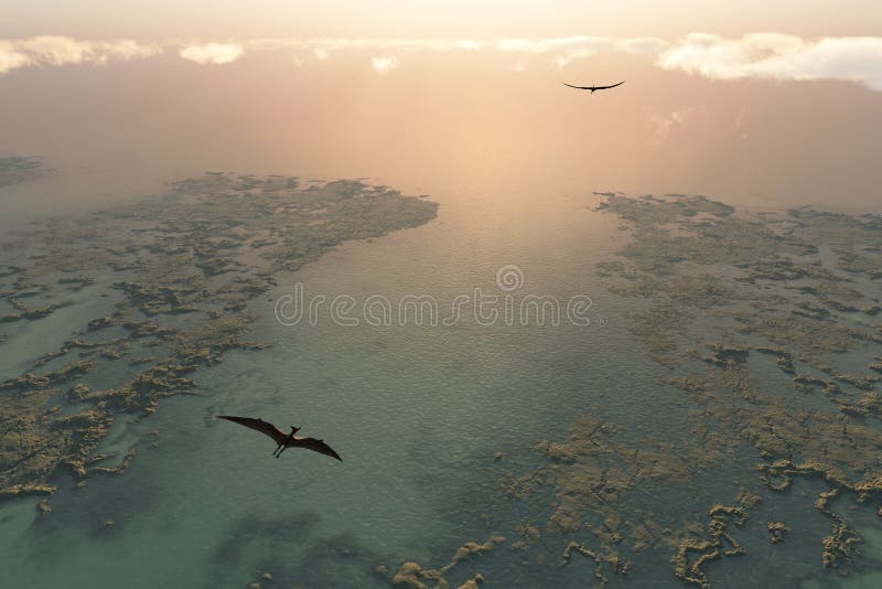 Pterodactyl or Pteranodon flying over the ocean, Stock Photo, Picture And  Low Budget Royalty Free Image. Pic. ESY-061325401