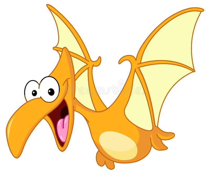 Cute pterodactyl cartoon Royalty Free Vector Image