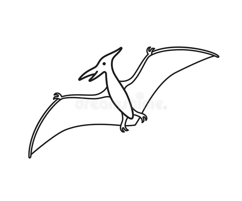 Pteranodon Isolated Flying Pterodactyl Sketch Stock Vector - Illustration  of vector, extinct: 168146560