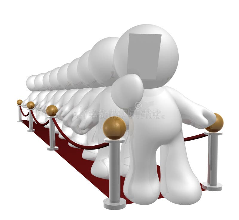 Pub entry queue with red carpet line stock illustration Pub entry queue with red carpet line stock illustration