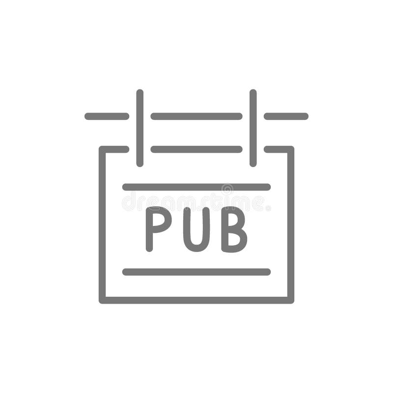 Pub signboard line icon. stock illustration