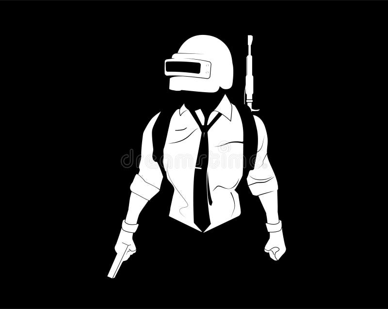 Pubg球员黑色白色向量例证 插画包括有 Pubg球员黑色白色向量例证 插画包括有